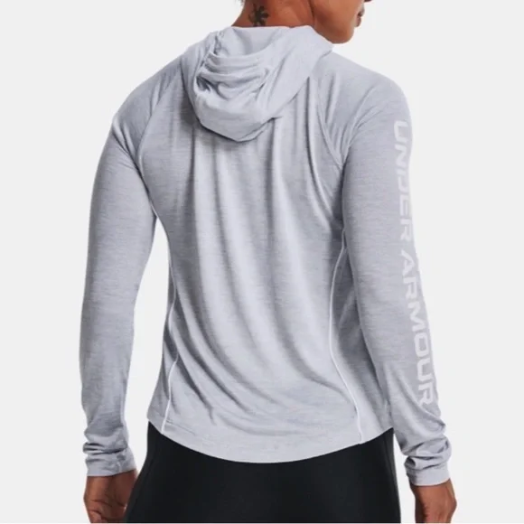 Under Armour Light Gray Hooded Long Sleeve Top - Picture 2 of 7